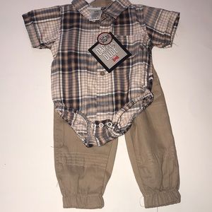 Dapper Dude Plaid Baby Boy 2 Piece Set 3-6 Months NWT